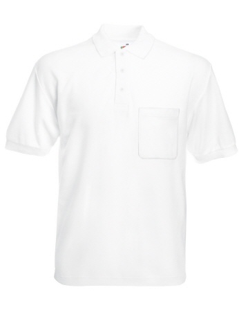 F532-w weisses Herren Pocket Polo -2XL