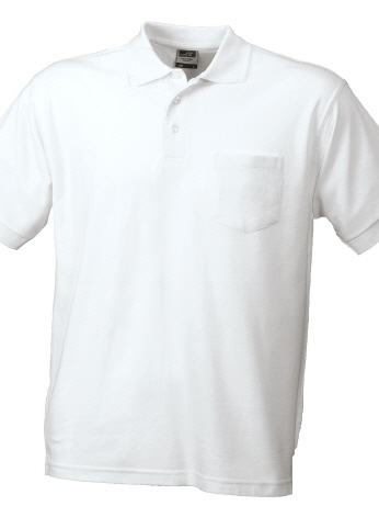 JN026-w weisses Herren Pocket Polo-Piqué -3XL